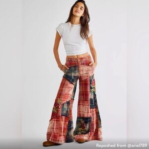 NWOT Free people, Super cool patchwork wild leg pants
